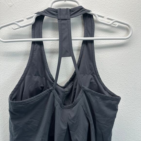 Title Nine Racerback Tank Top Shelf Bra Gray Med Nimberlene - Picture 3 of 12